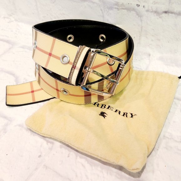 BURBERRY Nova Check Belt Chrome Buckle